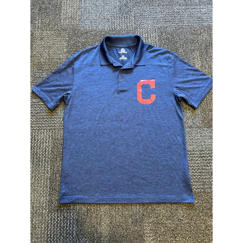 Cleveland Indians Majestic CoolBase Men’s Polo Shirt Size Large
